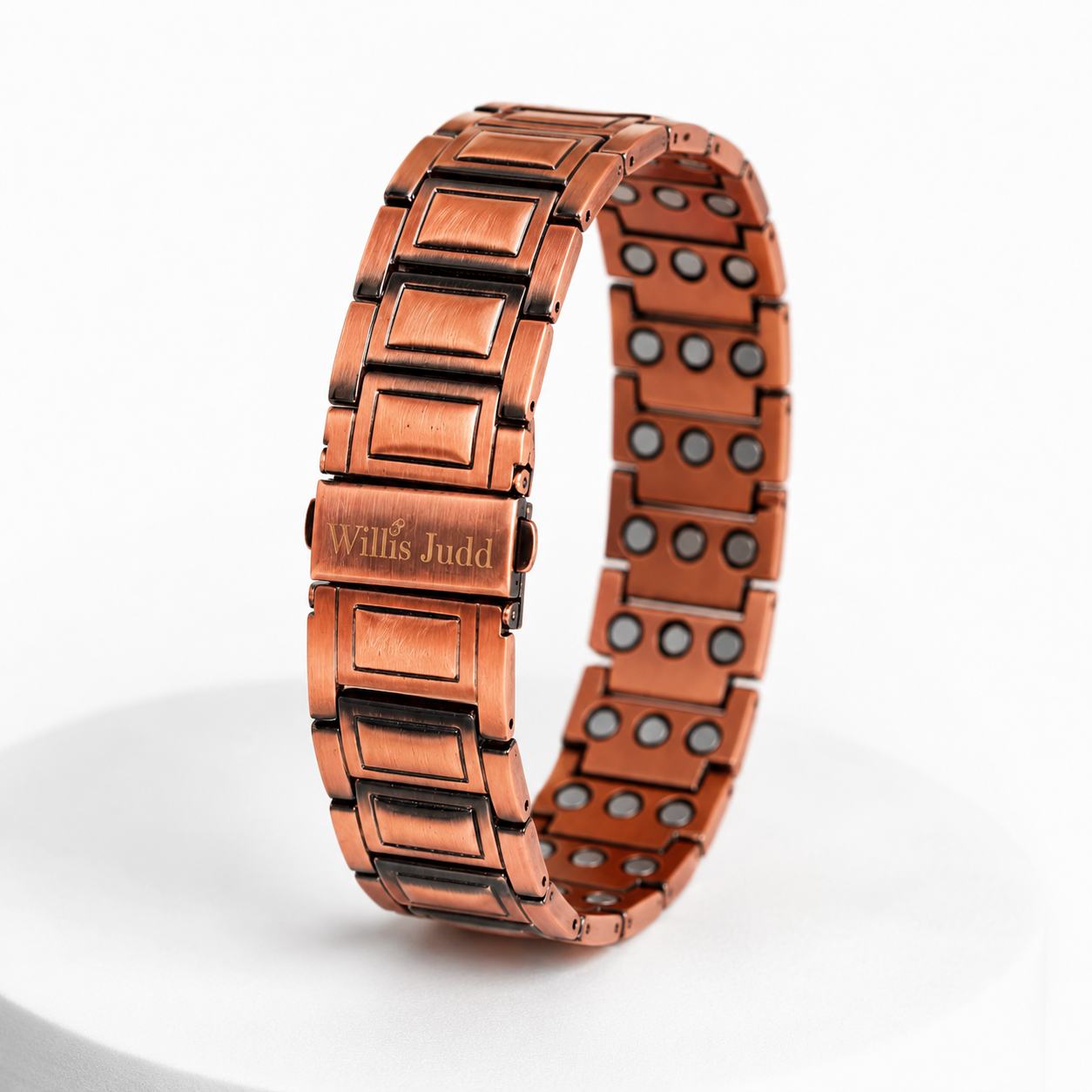 Bracciale magnetico Willis Judd in rame massiccio con inserti in fibra di carbonio nera